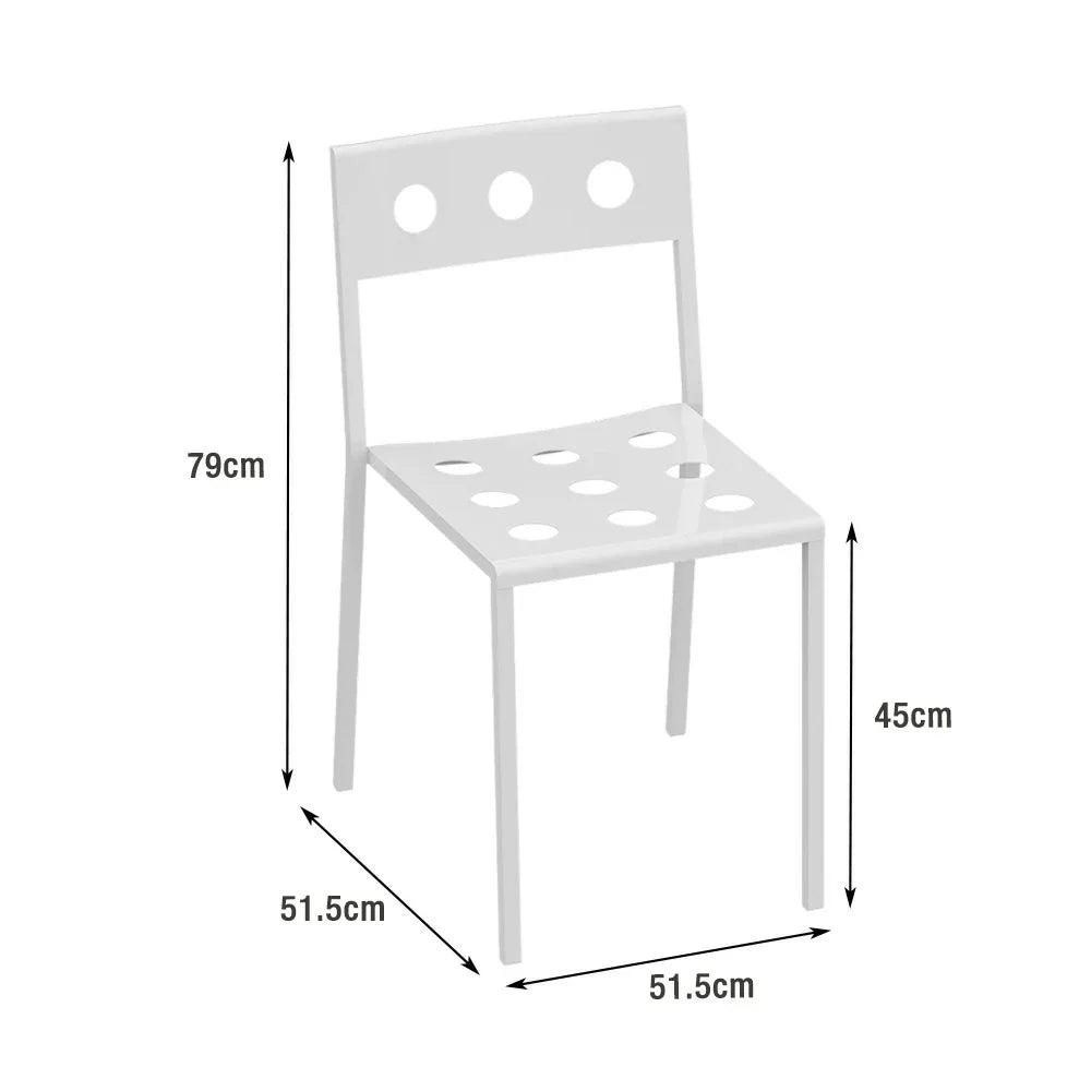 SOLARA Outdoor Design - Thickened for Chair Iron Secure Finish, Durable Baked Stable Frame Rust-Resistant Support, White