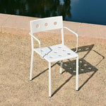 SOLARA Outdoor Finish, Iron Rust-Resistant Design Durable Frame Baked Stable Secure Support, - Thickened for Chair White