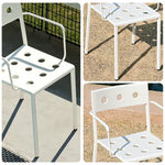 SOLARA Outdoor Finish, Iron Rust-Resistant Design Durable Frame Baked Stable Secure Support, - Thickened for Chair White