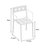 SOLARA Outdoor Finish, Iron Rust-Resistant Design Durable Frame Baked Stable Secure Support, - Thickened for Chair White