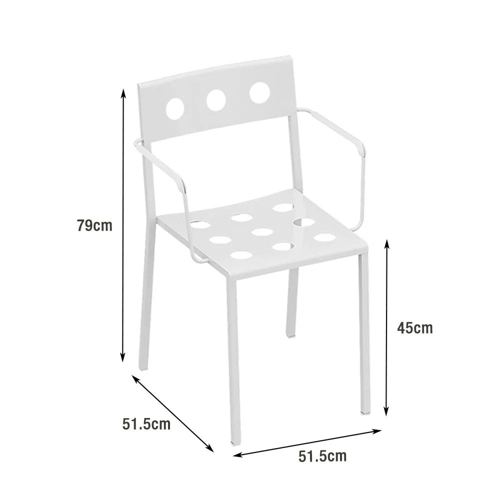 SOLARA Outdoor Finish, Iron Rust-Resistant Design Durable Frame Baked Stable Secure Support, - Thickened for Chair White
