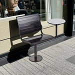 SOLARA Outdoor Alloy Chair with - Teak Tray Aluminum Black
