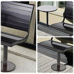 SOLARA Outdoor Alloy Chair with - Teak Tray Aluminum Black