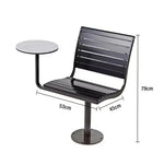 SOLARA Outdoor Alloy Chair with - Teak Tray Aluminum Black