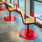 SOLARA Outdoor with Tray Aluminum Alloy Teak Chair - Red