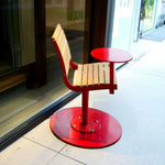 SOLARA Outdoor with Tray Aluminum Alloy Teak Chair - Red