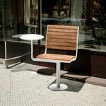 SOLARA Outdoor Chair Tray - Teak Alloy Aluminum with White