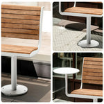 SOLARA Outdoor Chair Tray - Teak Alloy Aluminum with White