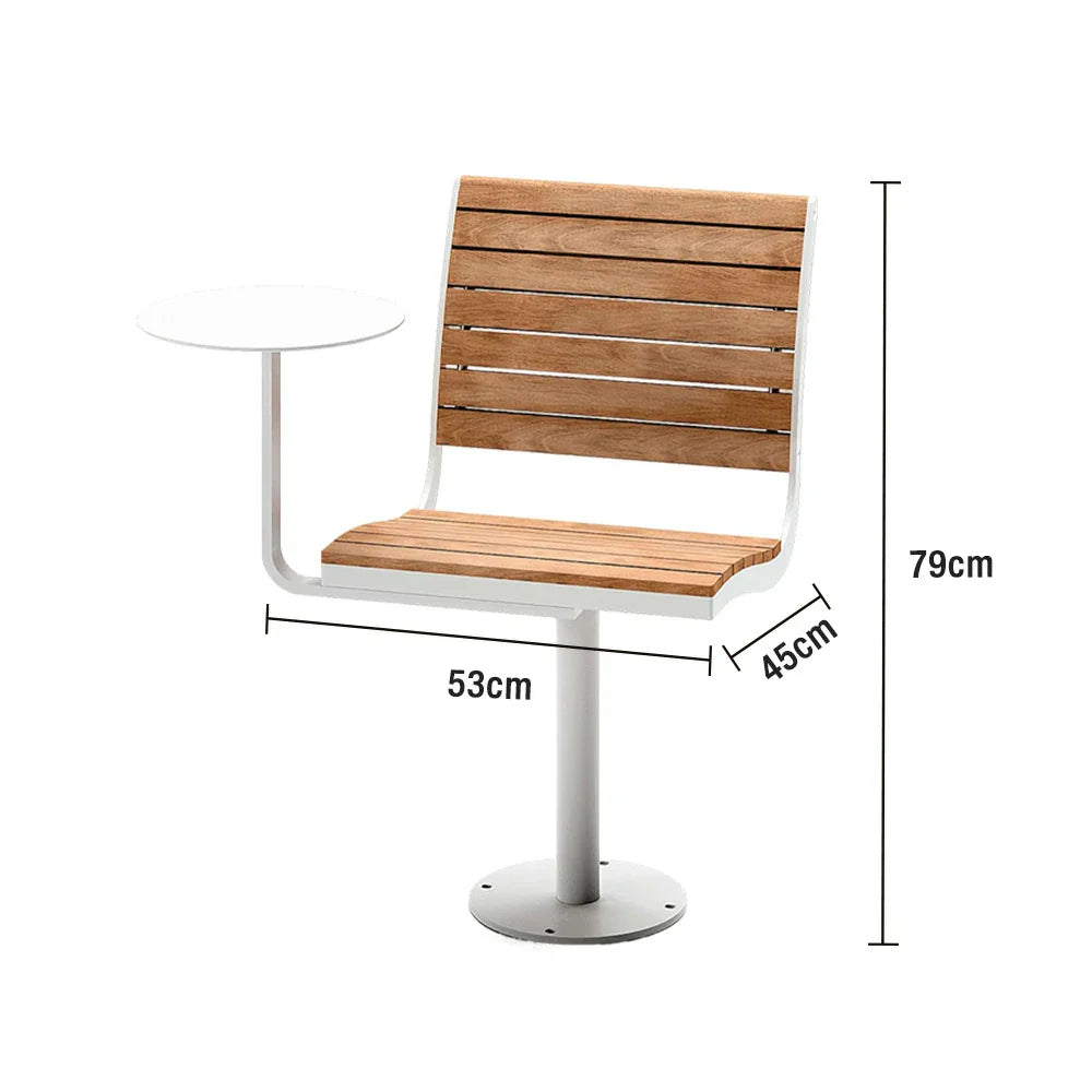 SOLARA Outdoor Chair Tray - Teak Alloy Aluminum with White