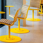 SOLARA Outdoor with Teak Alloy Tray - Chair Aluminum Yellow