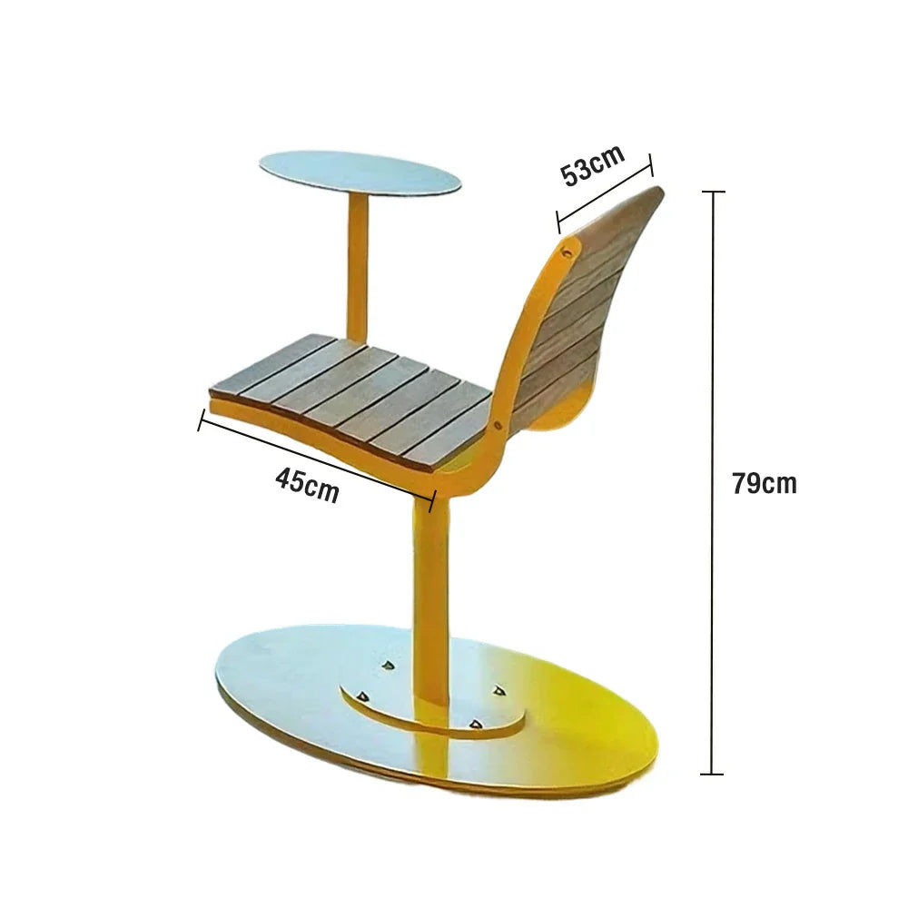 SOLARA Outdoor with Teak Alloy Tray - Chair Aluminum Yellow