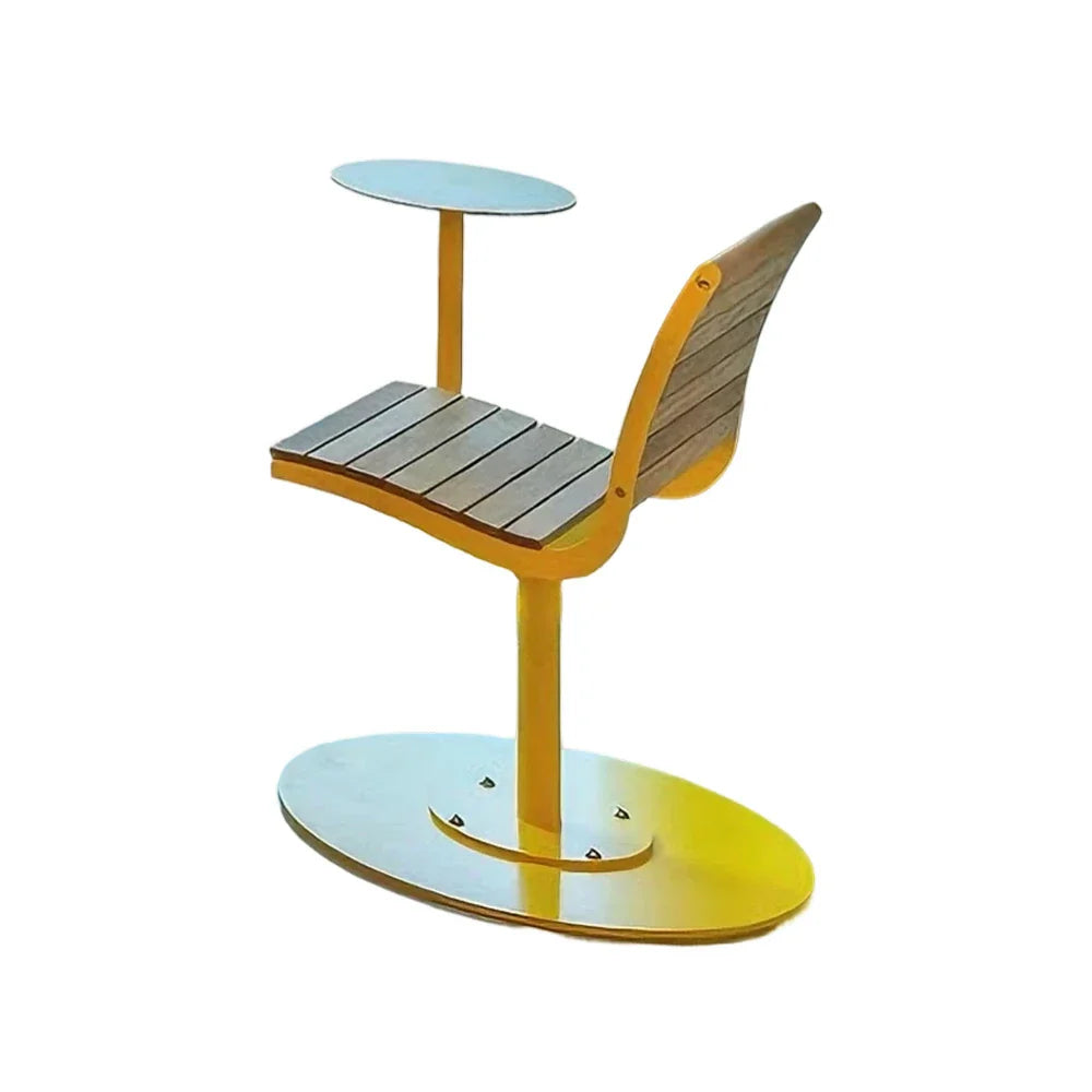 SOLARA Outdoor with Teak Alloy Tray - Chair Aluminum Yellow