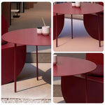 SOLARA Outdoor - Durable Alloy and Chairs Aluminum Rust-Resistant Table Red