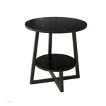 SOLARA Side Modern to Structure, Durable Black with Table, Steel Luxury Black Reinforced Marble Easy Top, Design, Frame Clean