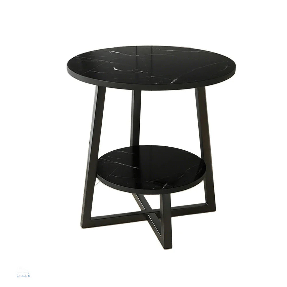 SOLARA Side Modern to Structure, Durable Black with Table, Steel Luxury Black Reinforced Marble Easy Top, Design, Frame Clean
