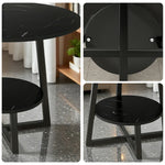 SOLARA Side Modern to Structure, Durable Black with Table, Steel Luxury Black Reinforced Marble Easy Top, Design, Frame Clean
