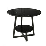 SOLARA Side Modern to Structure, Durable Black with Table, Steel Luxury Black Reinforced Marble Easy Top, Design, Frame Clean