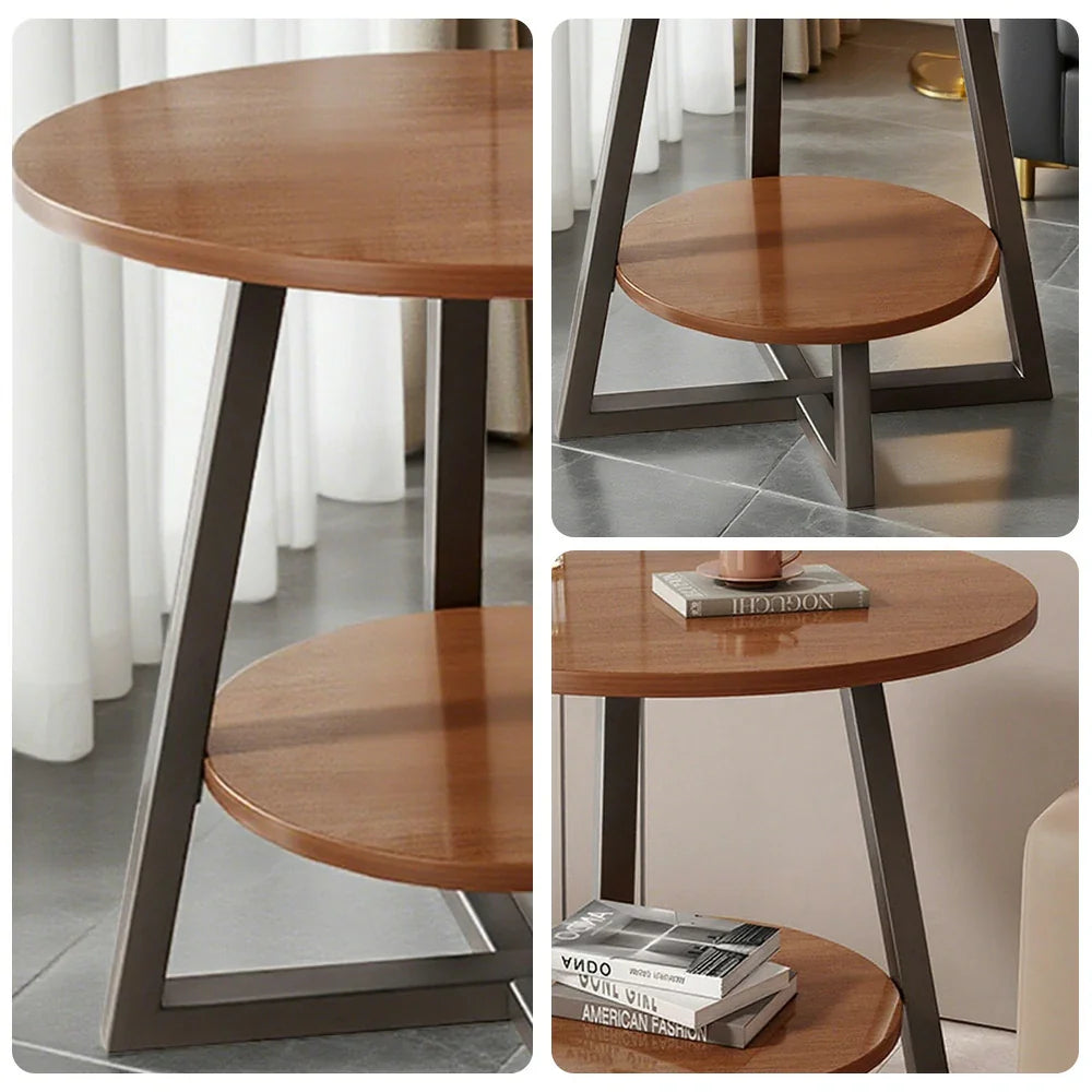 SOLARA Side Table, Marble Golden Walnut Frame Modern with Top, Luxury Design