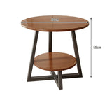 SOLARA Side Table, Marble Golden Walnut Frame Modern with Top, Luxury Design