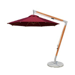 SOLARA Outdoor Patio Umbrella - 250/300cm Round Cantilever (Standard), Reinforced 8-Rib Design, Adjustable Arm, Sun & Rain Protection - Red