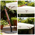 SOLARA Outdoor Patio Umbrella - 250/300cm Square Cantilever (Standard), Reinforced 8-Rib Design, Adjustable Arm, Sun & Rain Protection - Beige