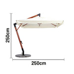 SOLARA Outdoor Patio Umbrella - 250/300cm Square Cantilever (Standard), Reinforced 8-Rib Design, Adjustable Arm, Sun & Rain Protection - Beige