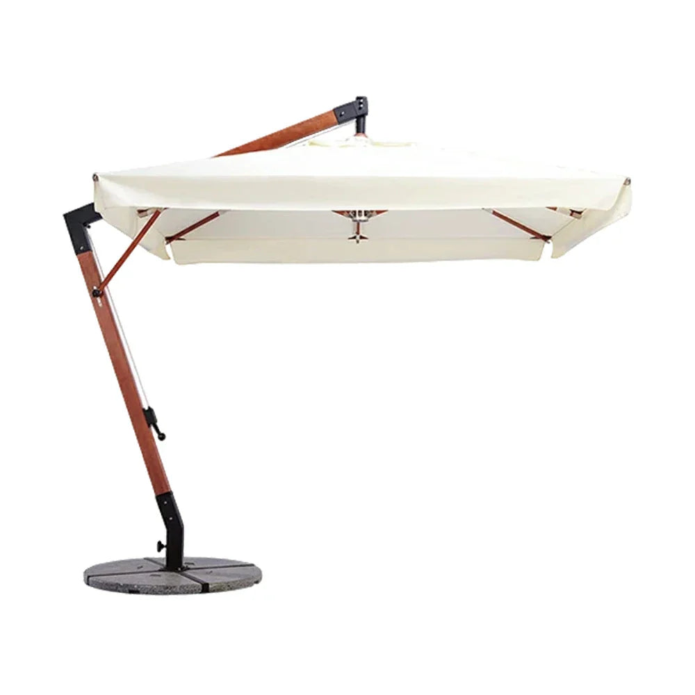 SOLARA Outdoor Patio Umbrella - 250/300cm Square Cantilever (Standard), Reinforced 8-Rib Design, Adjustable Arm, Sun & Rain Protection - Beige