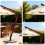 SOLARA Outdoor Patio Umbrella - 250/300cm Round Cantilever (Standard), Reinforced 8-Rib Design, Adjustable Arm, Sun & Rain Protection - Beige
