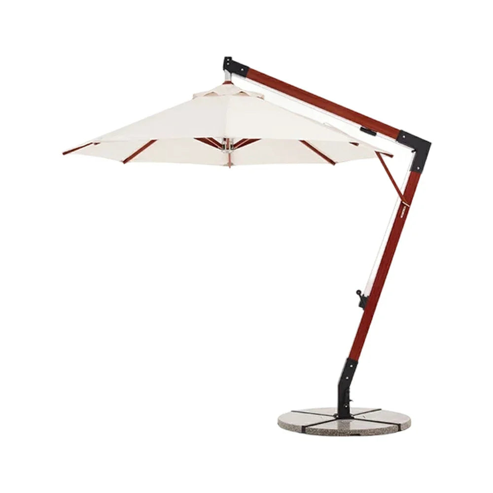 SOLARA Outdoor Patio Umbrella - 250/300cm Round Cantilever (Standard), Reinforced 8-Rib Design, Adjustable Arm, Sun & Rain Protection - Beige