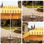 SOLARA Outdoor Patio Umbrella - 250/270cm Round Double-Tier Canopy with French Scalloped Valance, Better Venting & Wind Stability, Sun & Rain Protection, 20kg Marble Base Included - Yellow Polka Dot
