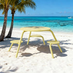 SOLARA 3/4-Seater Carbon Steel Table & Chair Set Ergonomic One-Piece Design High-Temp Coated Finish Stable Load-Bearing Structure - Yellow