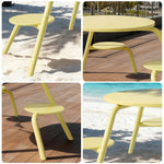 SOLARA 3/4-Seater Carbon Steel Table & Chair Set Ergonomic One-Piece Design High-Temp Coated Finish Stable Load-Bearing Structure - Yellow