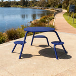 SOLARA 3/4-Seater Carbon Steel Table & Chair Set Ergonomic One-Piece Design High-Temp Coated Finish Stable Load-Bearing Structure - Blue