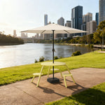 SOLARA 3/4-Seater Carbon Steel Table, Chair & Umbrella Set Ergonomic One-Piece Design High-Temp Coated Finish Stable Load-Bearing Structure - Yellow