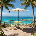 SOLARA 3/4-Seater Carbon Steel Table, Chair & Umbrella Set Ergonomic One-Piece Design High-Temp Coated Finish Stable Load-Bearing Structure - Yellow