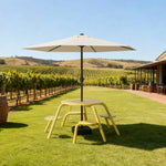 SOLARA 3/4-Seater Carbon Steel Table, Chair & Umbrella Set Ergonomic One-Piece Design High-Temp Coated Finish Stable Load-Bearing Structure - Yellow