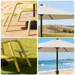 SOLARA 3/4-Seater Carbon Steel Table, Chair & Umbrella Set Ergonomic One-Piece Design High-Temp Coated Finish Stable Load-Bearing Structure - Yellow