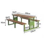 SOLARA Outdoor Set Chair & Table 120/160/200cm High-Temp Coated Steel Frame Strong Load-Bearing Waterproof Plastic-Wood Smooth Finish - Green
