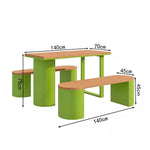 SOLARA Outdoor Set Chair & Table 120/140/160cm Anti-Corrosion Durable Steel Support Thick Plastic-Wood Surface Waterproof Sun-Resistant Design - Green