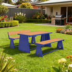 SOLARA 120/140/160cm Outdoor Set Chair & Table A-Frame Support Anti-Rust Iron Structure Smooth Painted Finish Stable Durable Design - Blue