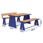 SOLARA 120/140/160cm Outdoor Set Chair & Table A-Frame Support Anti-Rust Iron Structure Smooth Painted Finish Stable Durable Design - Blue