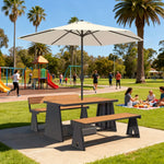 SOLARA 120/140/160cm Outdoor Set Umbrella & Chair Table A-Frame Support Anti-Rust Iron Structure Smooth Painted Finish Stable Durable Design - Black