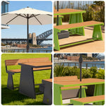 SOLARA 120/140/160cm Outdoor Set Umbrella & Chair Table A-Frame Support Anti-Rust Iron Structure Smooth Painted Finish Stable Durable Design - Green