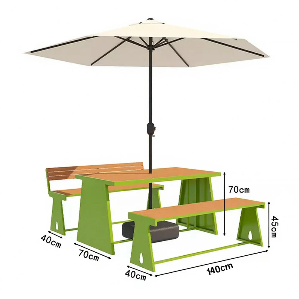 SOLARA 120/140/160cm Outdoor Set Umbrella & Chair Table A-Frame Support Anti-Rust Iron Structure Smooth Painted Finish Stable Durable Design - Green
