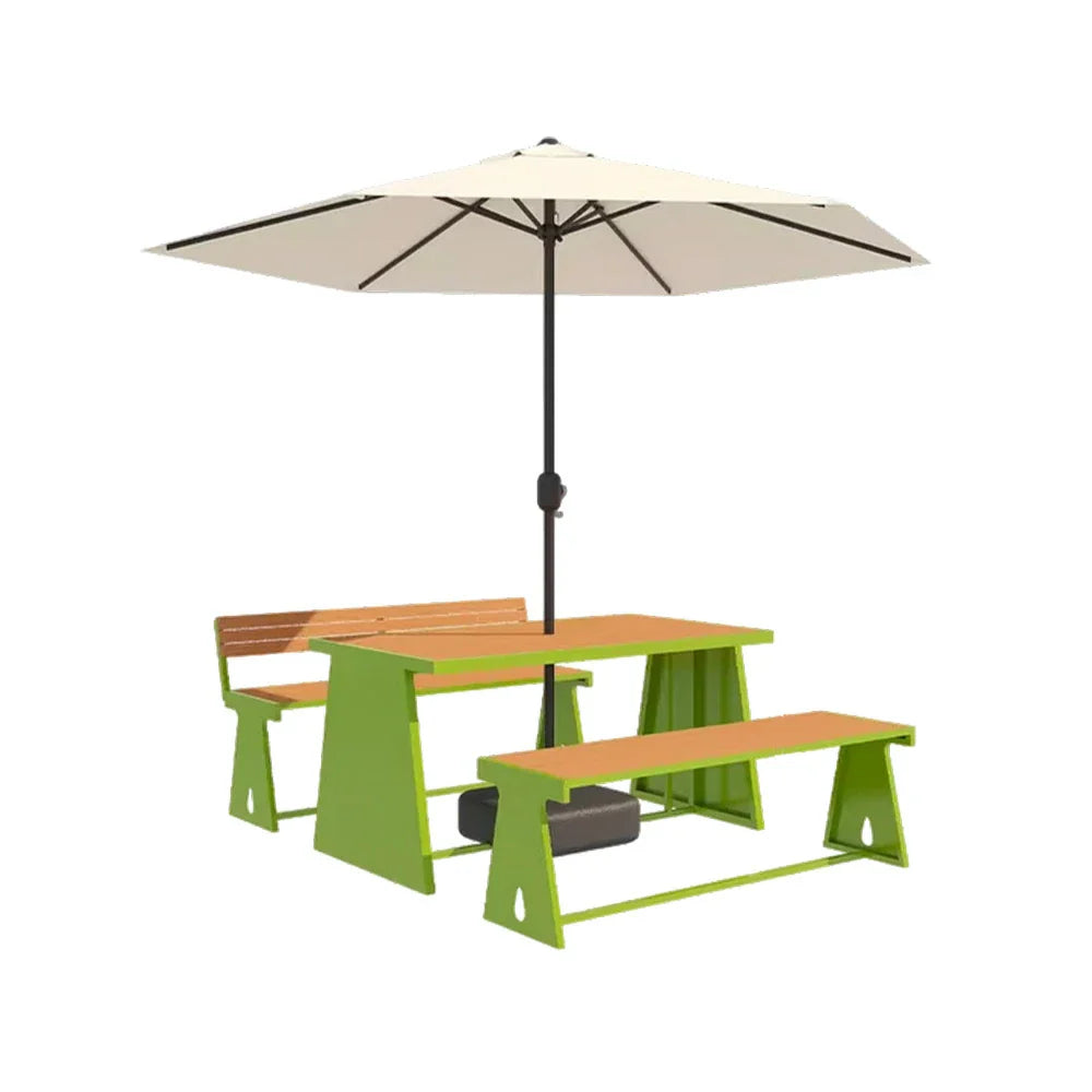 SOLARA 120/140/160cm Outdoor Set Umbrella & Chair Table A-Frame Support Anti-Rust Iron Structure Smooth Painted Finish Stable Durable Design - Green