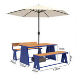 SOLARA 120/140/160cm Outdoor Set Umbrella & Chair Table A-Frame Support Anti-Rust Iron Structure Smooth Painted Finish Stable Durable Design - Blue