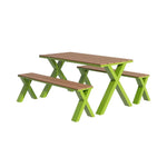 SOLARA 120/160/200cm Outdoor Set Chair & Table Sunproof Waterproof Surface High-Temp Coated Steel Frame Strong Support Anti-Corrosion Design - Green