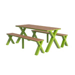 SOLARA 120/160/200cm Outdoor Set Chair & Table Sunproof Waterproof Surface High-Temp Coated Steel Frame Strong Support Anti-Corrosion Design - Green