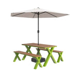 SOLARA 120/160/200cm Outdoor Set Umbrella & Chair Table Sunproof Waterproof Surface High-Temp Coated Steel Frame Strong Support Anti-Corrosion Design - Green
