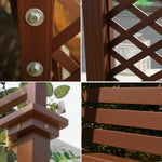 SOLARA Arch Furniture - Boxes Wood Finnish Patio Planter with Solid 2 Outdoor Garden Seat Brown